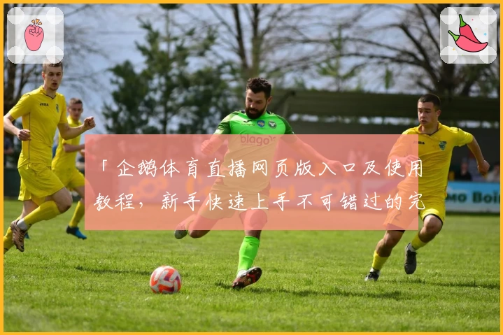 「企鹅体育直播网页版入口及使用教程，新手快速上手不可错过的完整攻略」